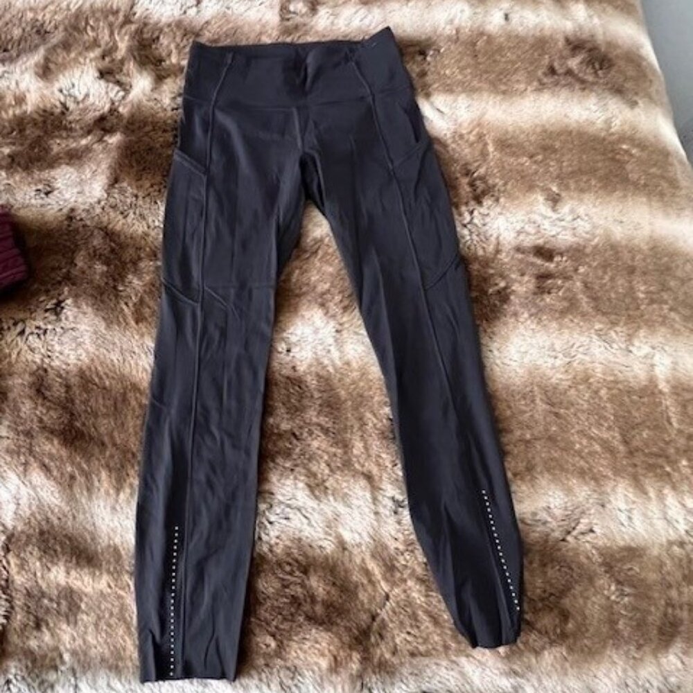 Lululemon Fast and Free High-Rise Black Leggings 25" Size 6 , Black